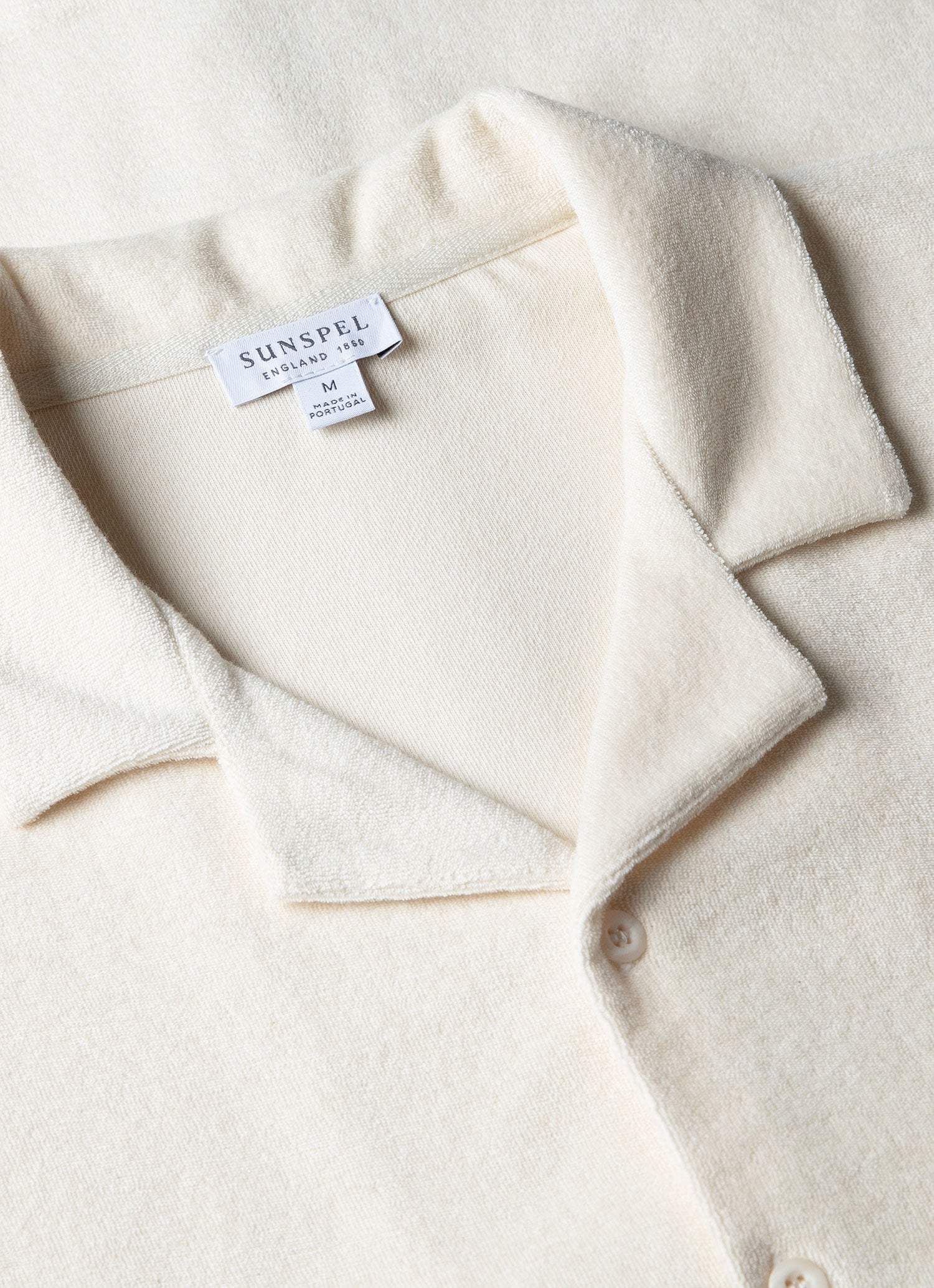 Men's Undyed Towelling Camp Collar Shirt in Undyed