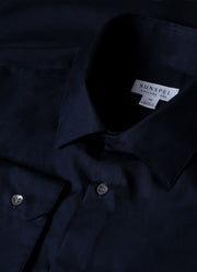 Men's Sea Island Cotton Shirt in Navy