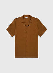 Men's Riviera Camp Collar Shirt in Golden Brown