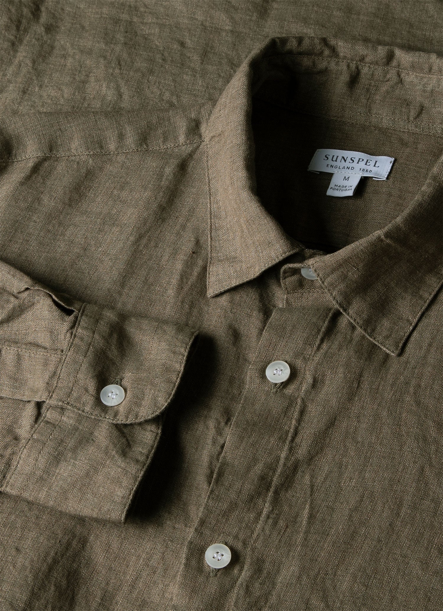 Men's Linen Shirt in Khaki