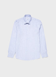 Men's Linen Shirt in Blue/White