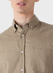 Men's Button Down Flannel Shirt in Sandstone