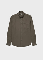 Men's Button Down Flannel Shirt in Khaki