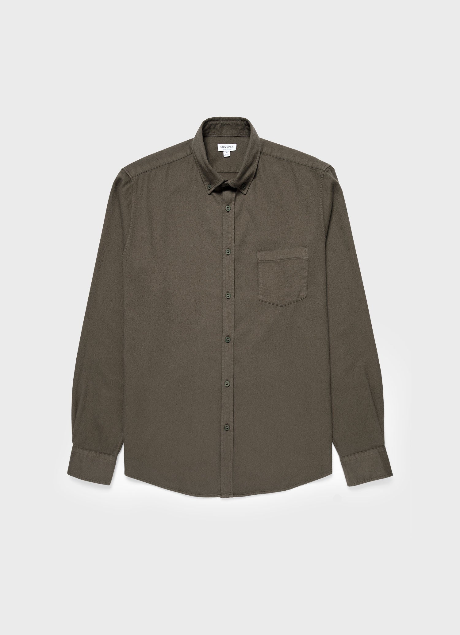 Men's Button Down Flannel Shirt in Khaki