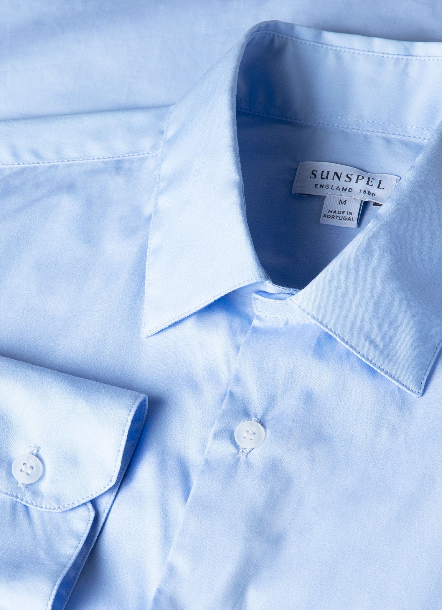 Men's Cotton Stretch Shirt in Light Blue