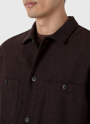 Men's Herringbone Overshirt in Cocoa Brown