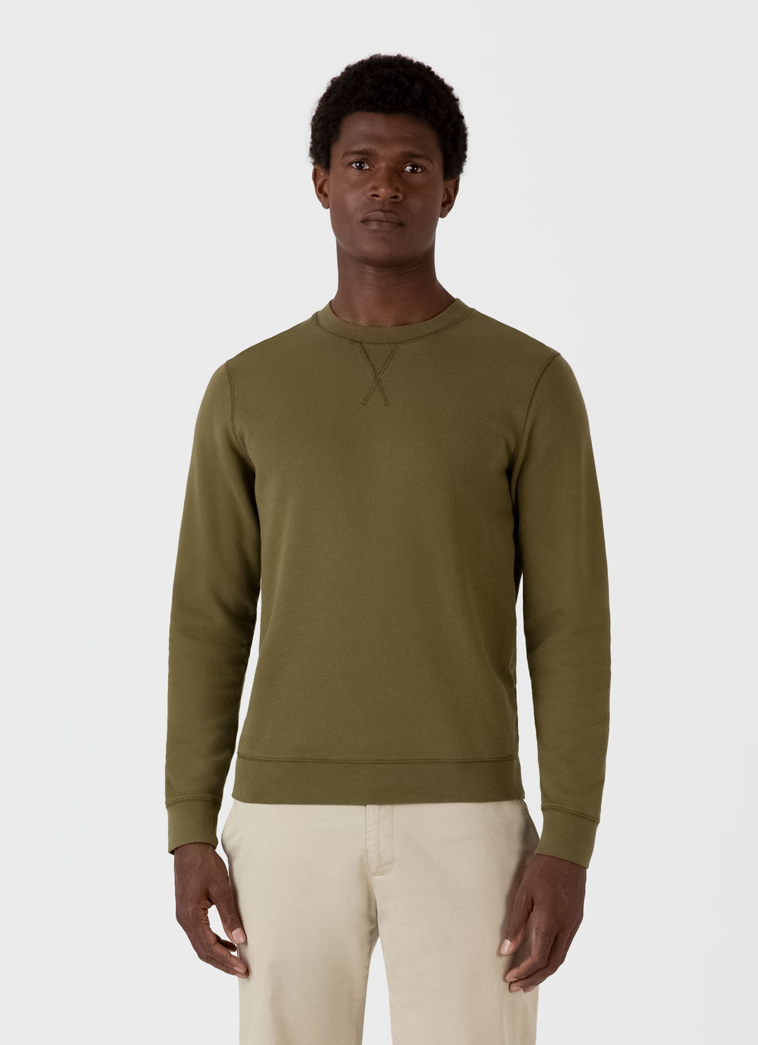 Men's Loopback Sweatshirt in Olive Green