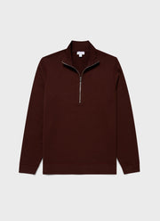 Men's Half Zip Loopback Sweatshirt in Raisin