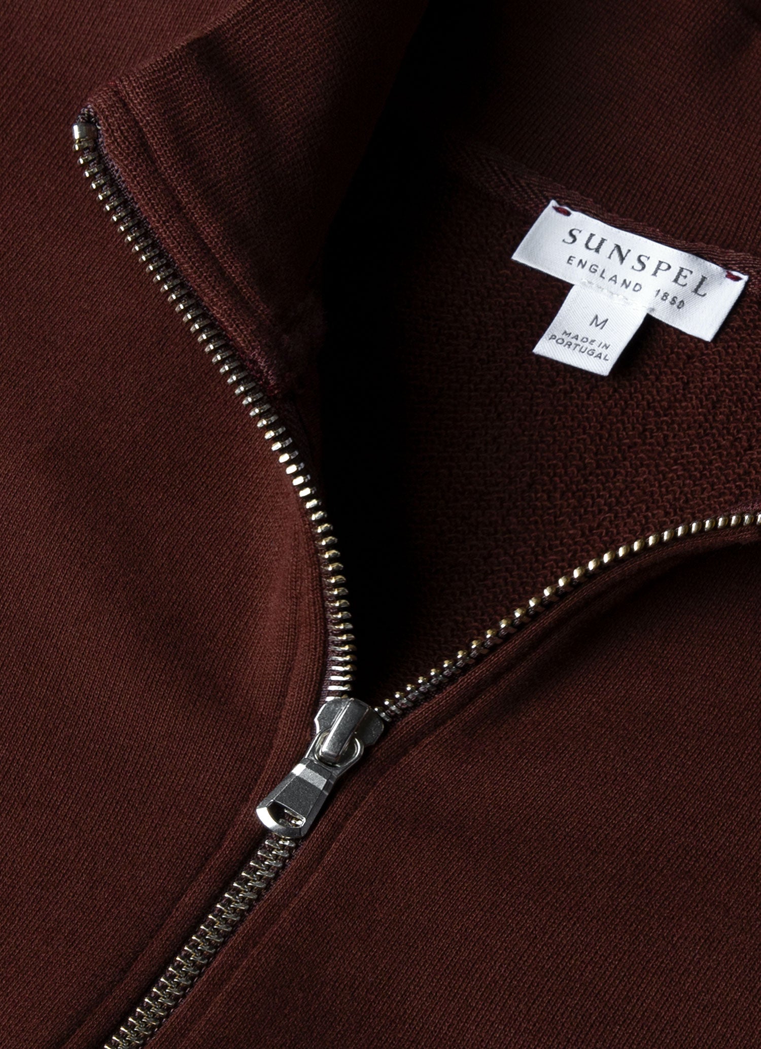 Men's Half Zip Loopback Sweatshirt in Raisin