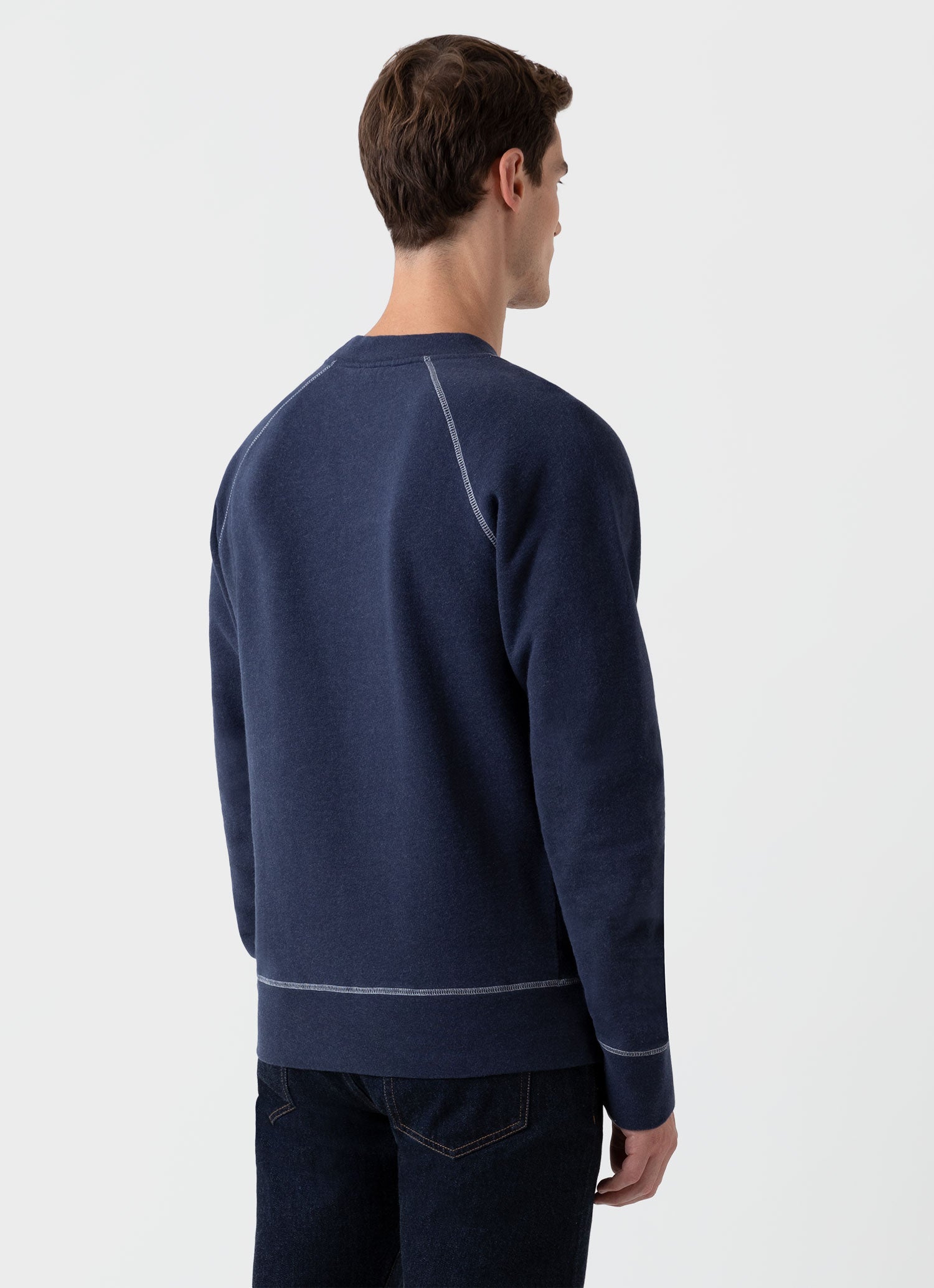 Men's Fleeceback Sweatshirt in Navy Melange