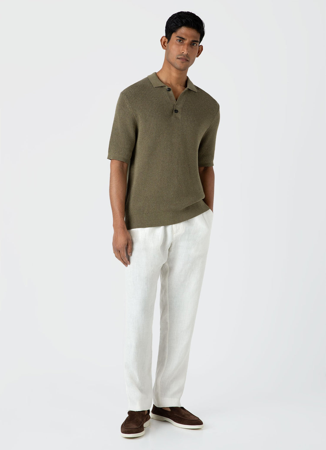 Men's Linen Drawstring Trouser in White