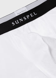 Men's Logo Stretch Cotton Trunks in White/Black