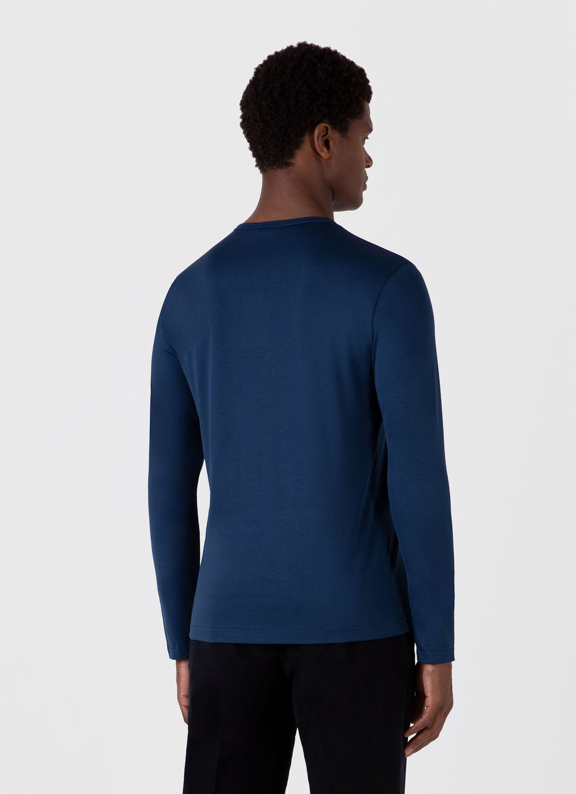 Men's Classic Long Sleeve T-shirt in Naval Blue