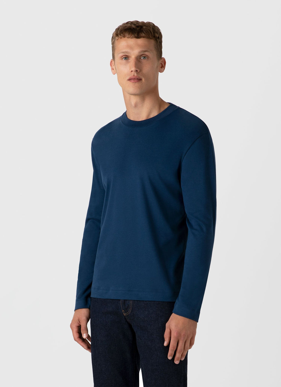 Men's Long Sleeve Heavyweight T-shirt in Naval Blue