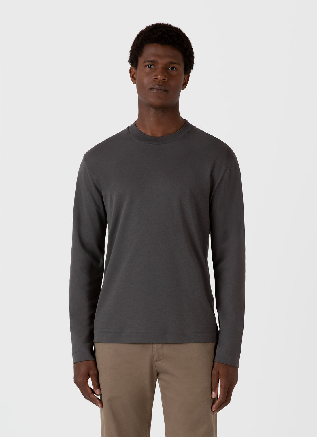 Men's Long Sleeve Heavyweight T-shirt in Charcoal