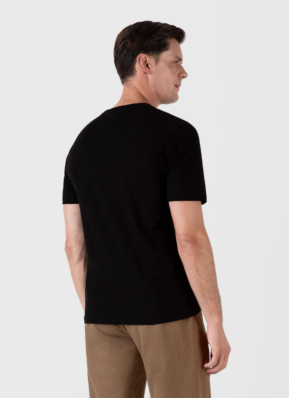 Men's Cotton Linen T-shirt in Black