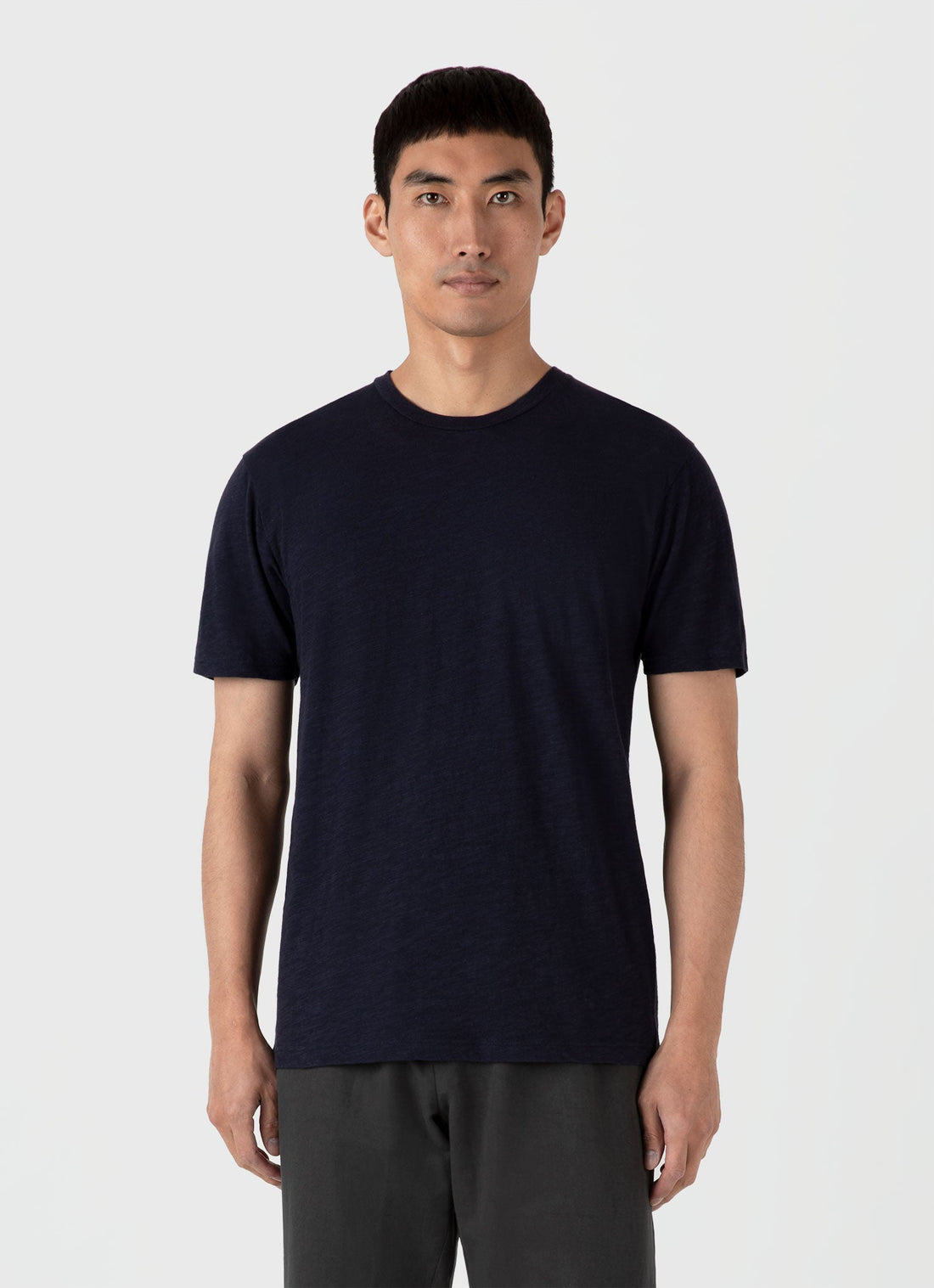 Men's Cotton Linen T-shirt in Navy