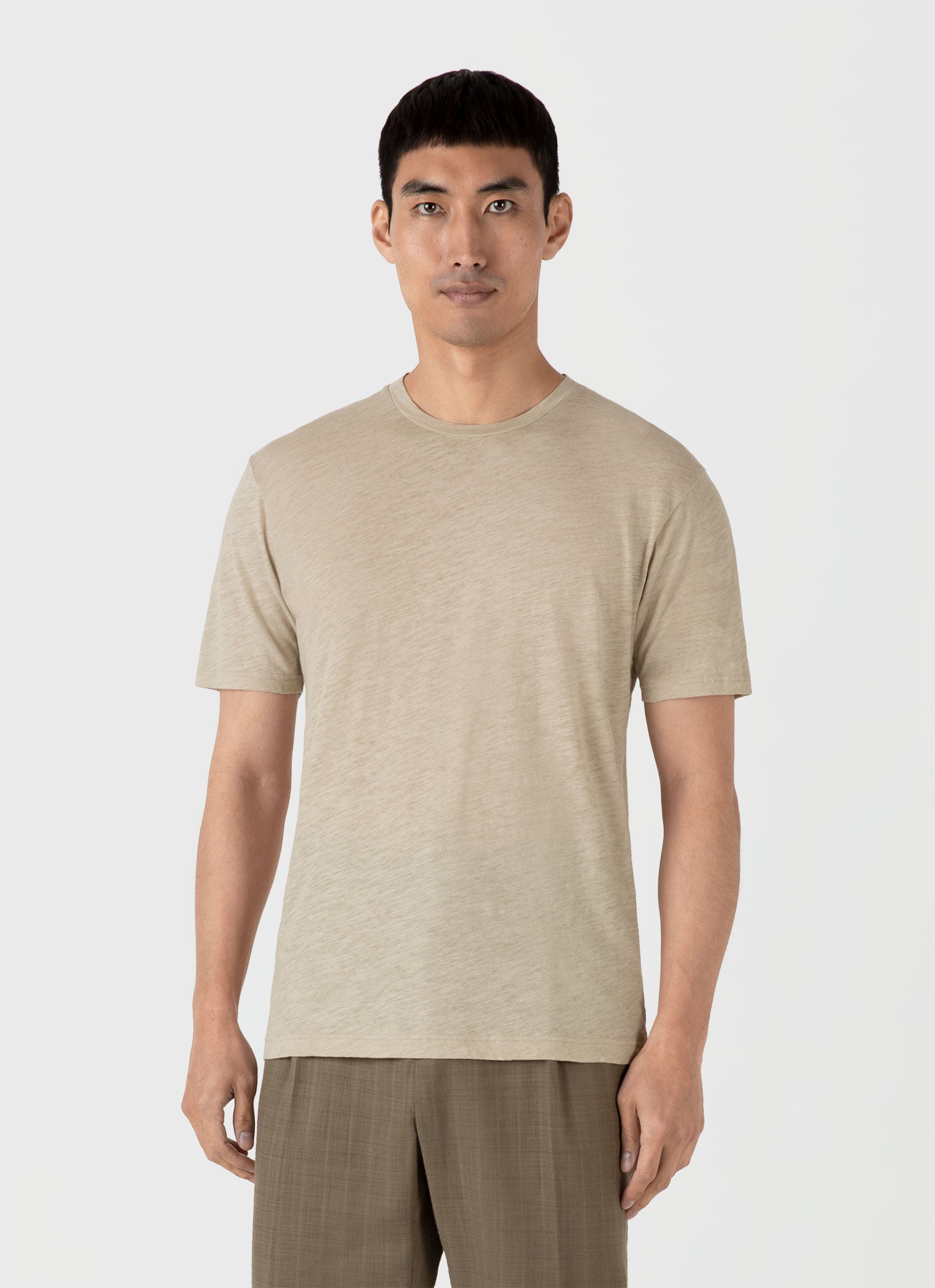 Men's Cotton Linen T-shirt in Ash Grey