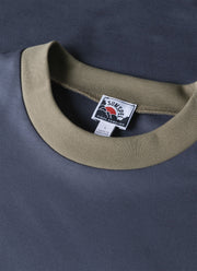 Men's Sunspel x Nigel Cabourn Carbon Brushed T-shirt in Slate Blue