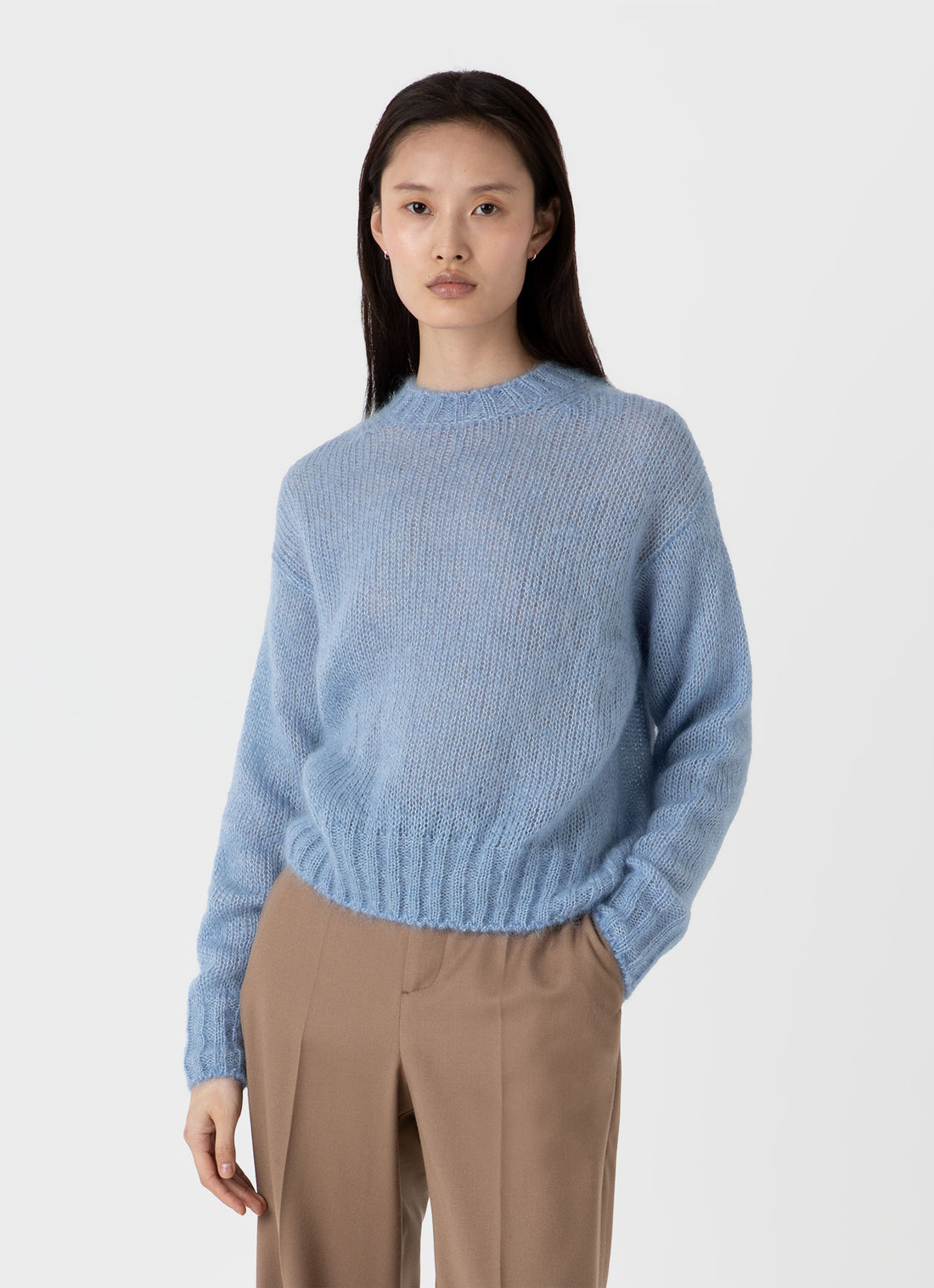 Women's Mohair Silk Jumper in Cornflower