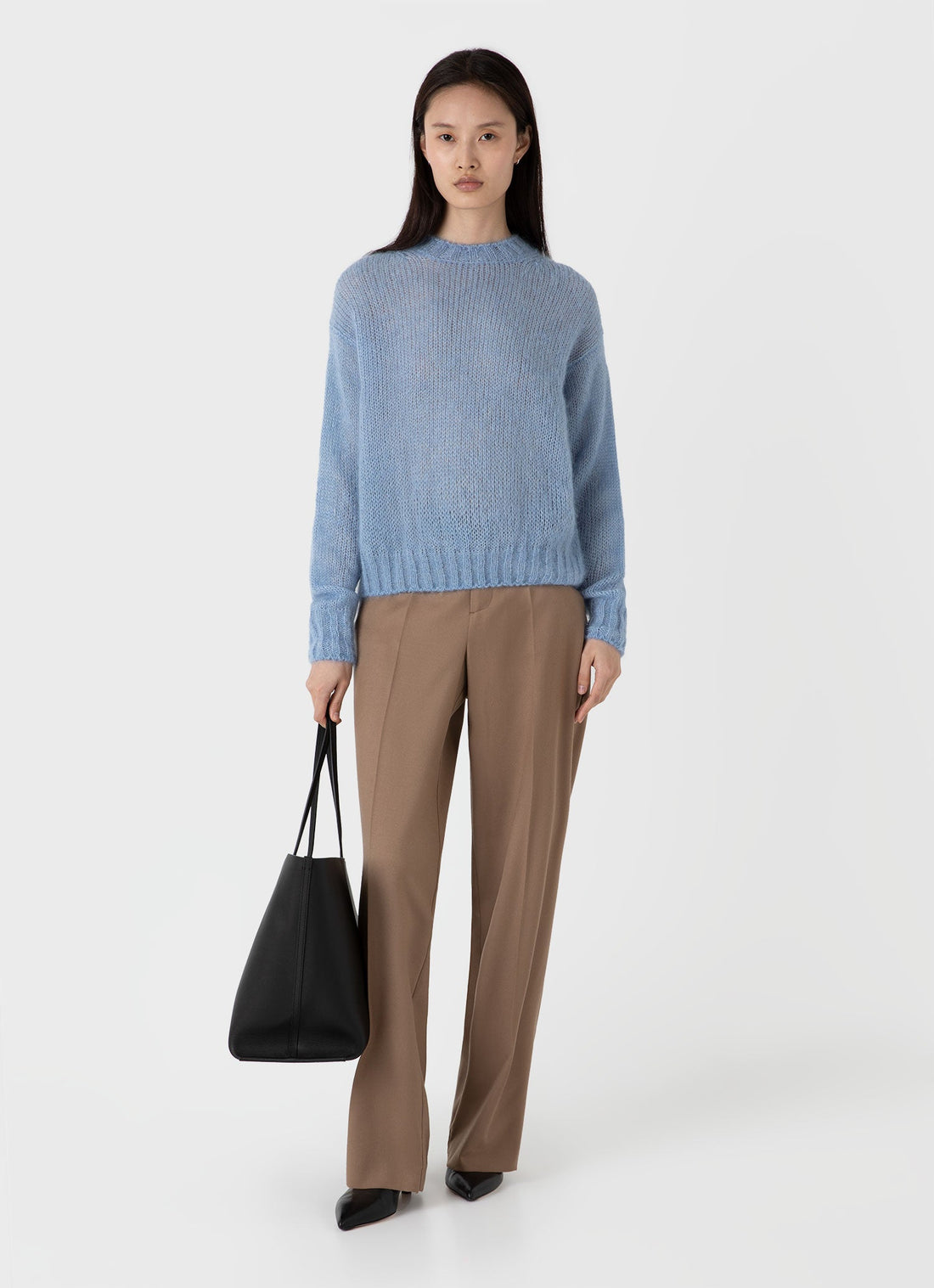 Women's Mohair Silk Jumper in Cornflower