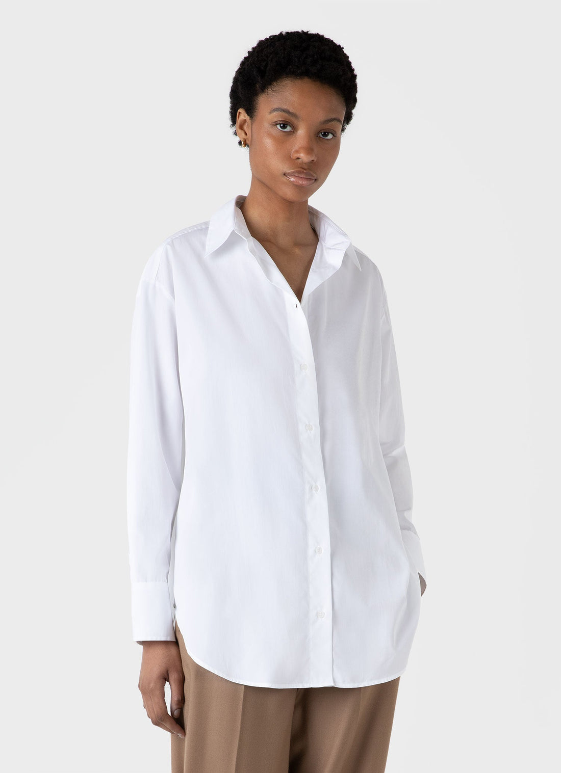 Women's Oversized Poplin Shirt in White