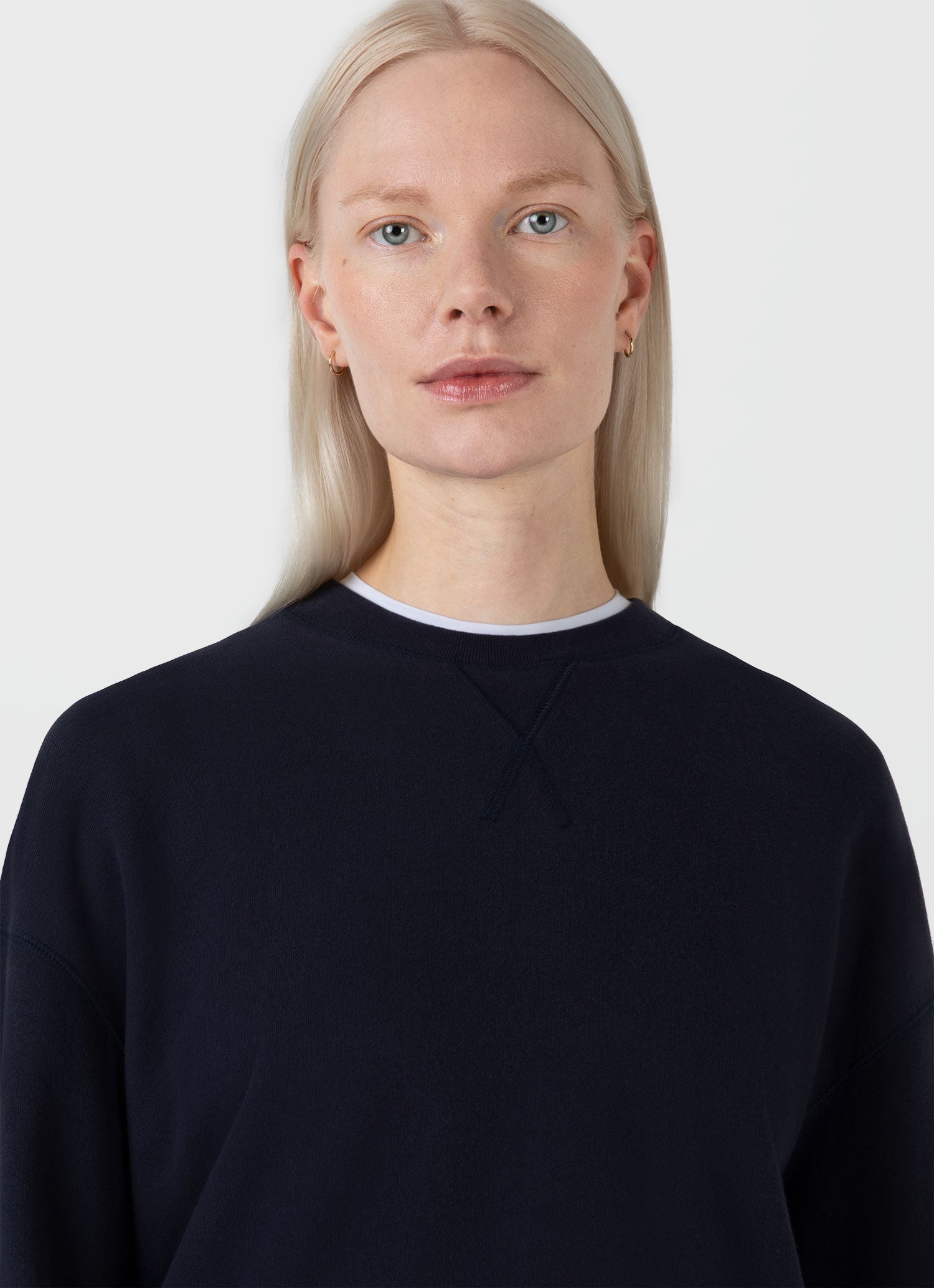 Women's Relaxed Loopback Sweatshirt in Navy