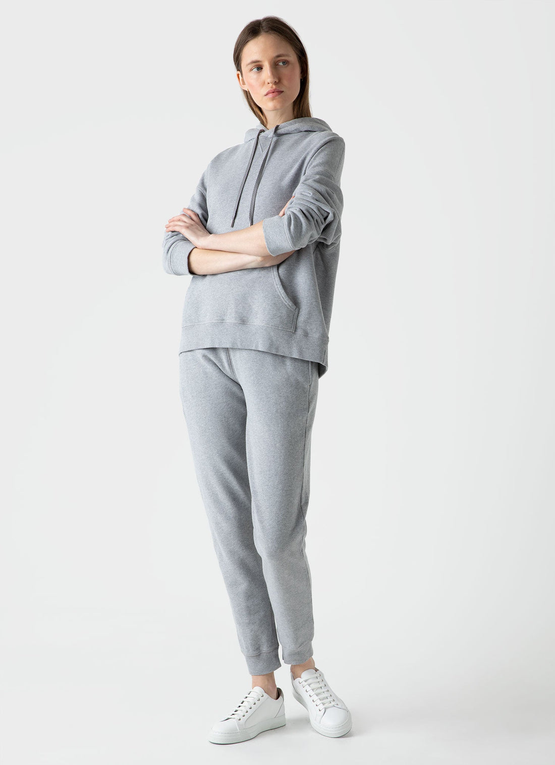 Women's Loopback Hoody in Grey Melange