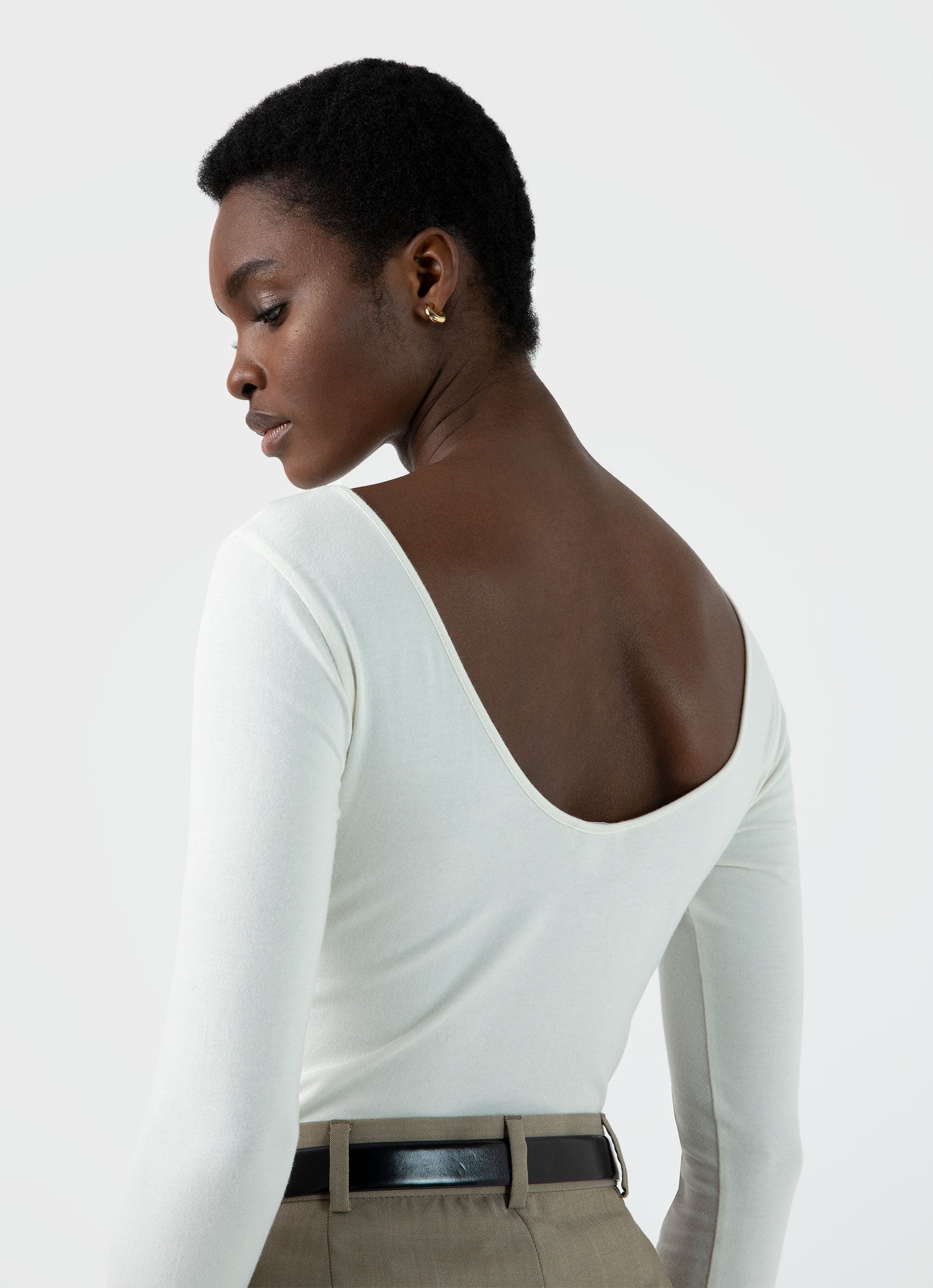 Women's Scoop Back Top in Ecru