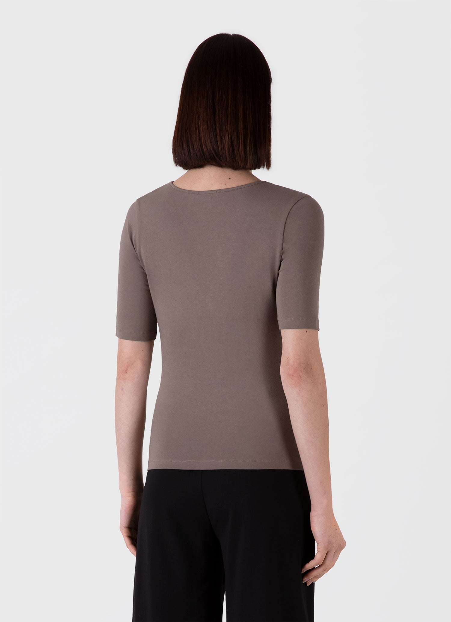 Women's Stretch Cotton Scoop Top in Cedar