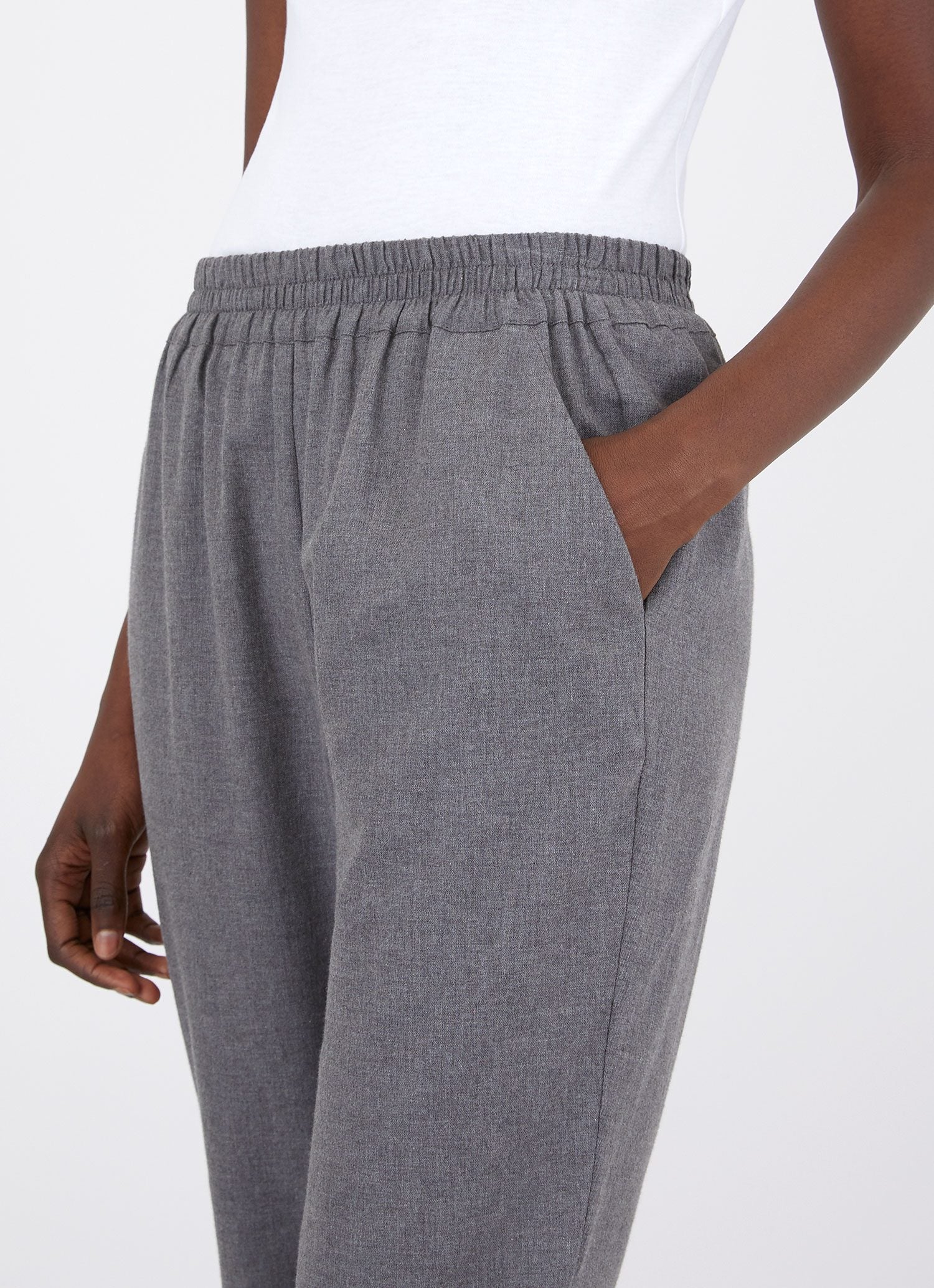 Women's Pyjama Trouser in Mid Grey Melange