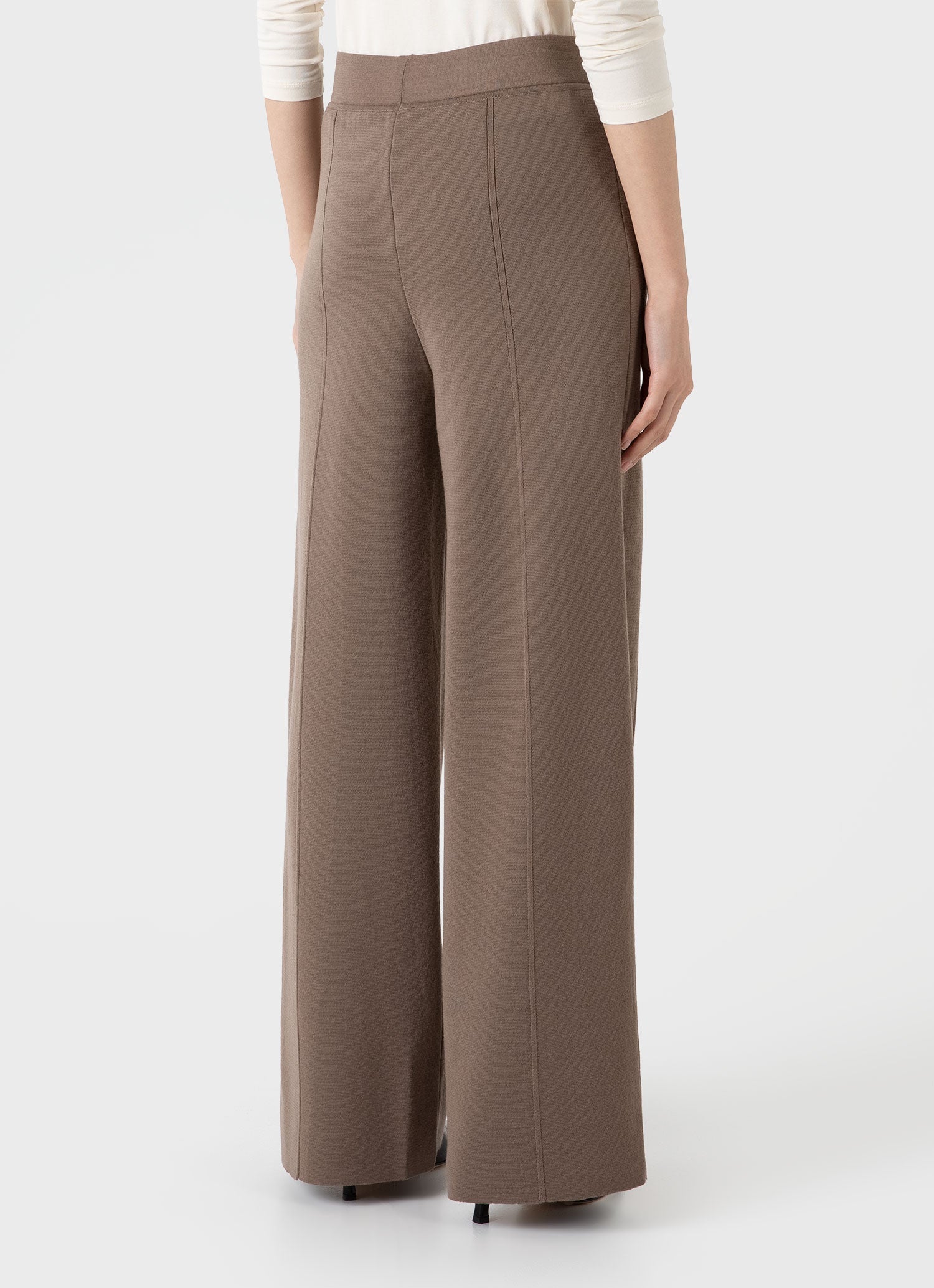 Women's Merino Milano Knit Trouser in Sandstone