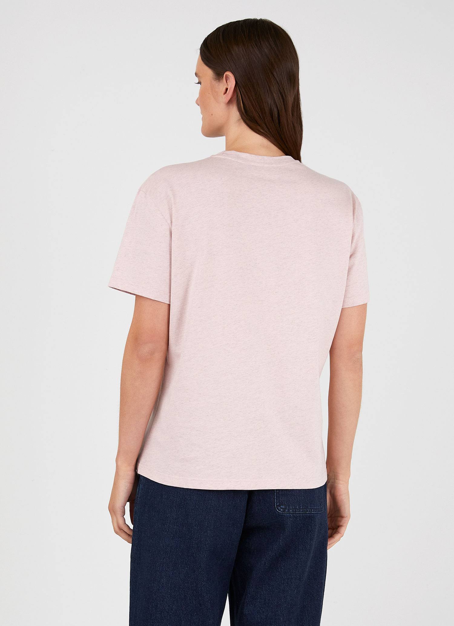 Women's Boy Fit T-shirt in Shell Pink Melange