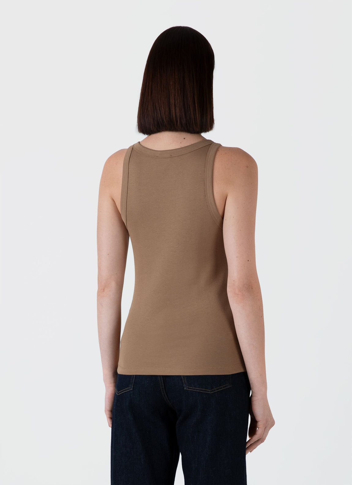 Women's Ribbed Tank Top in Almond