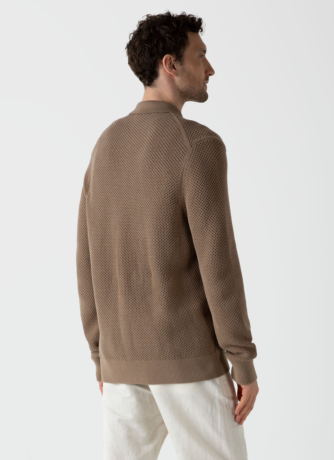 Men's Mr Porter Mesh Knit Jacket in Oat