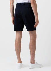 Men's Pleated Twill Short in Dark Navy